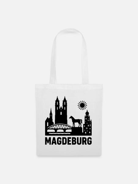magdeburg silhouette - Stoffbeutel - Weiß