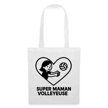 Super maman volleyeuse – Cœur volley Volleyball - Sac en tissu - blanc - Devant
