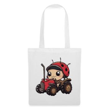 Fermier de tracteurs Ladybug - Sac en tissu - blanc - Devant