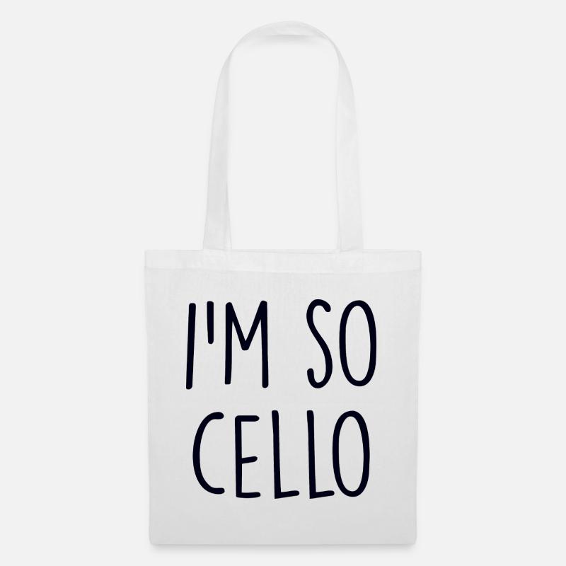 Cello Violine - Stoffbeutel - Weiß