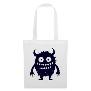 Petit monstre sombre et mignon drôle - Sac en tissu - blanc - Devant