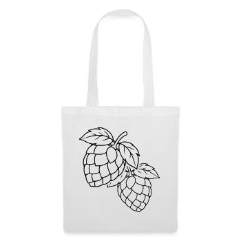Hopfen Dolden Kontur Schwarz Symbol - Stoffbeutel - Weiß - Vorne