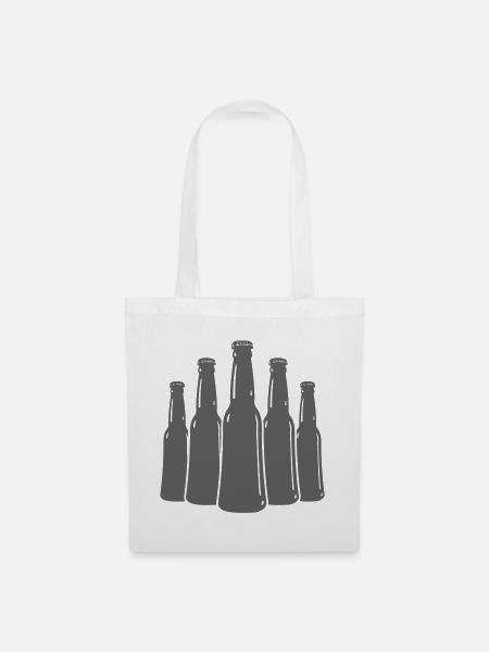 Bierflaschen Silhouetten Reihe - Stoffbeutel - Weiß