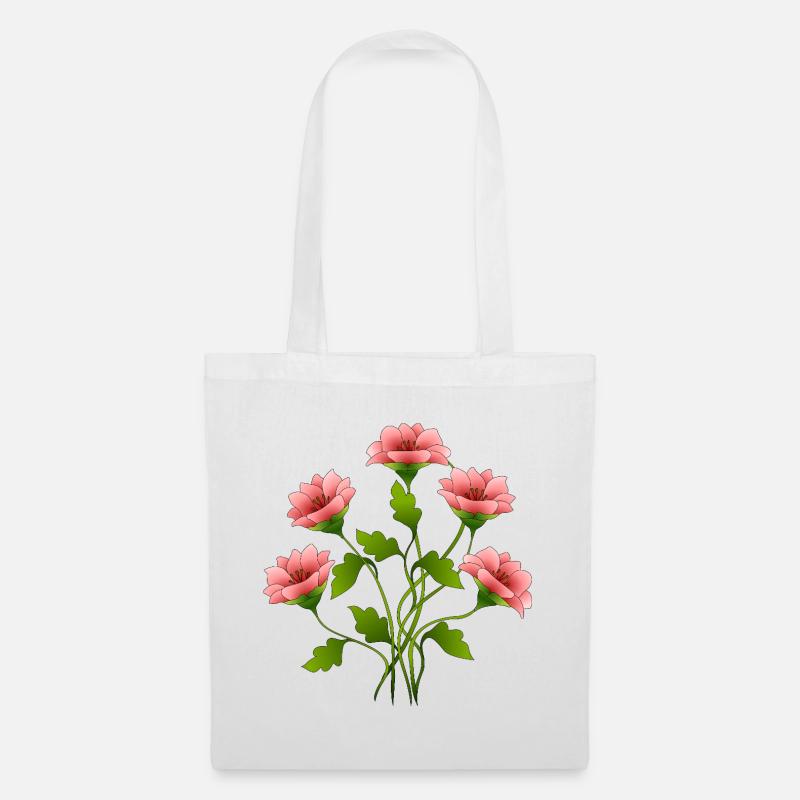 Blumen - Stoffbeutel - Weiß