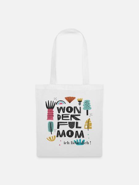 Wunderbare Mama - Stoffbeutel - Weiß