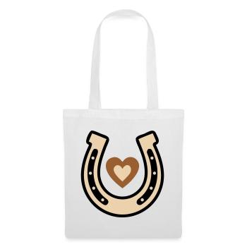 Horseshoe Heart Lucky Charm Riding - Tote Bag - white - Front