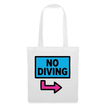 No Diving Schild Pool Retro - Stoffbeutel - Weiß - Vorne