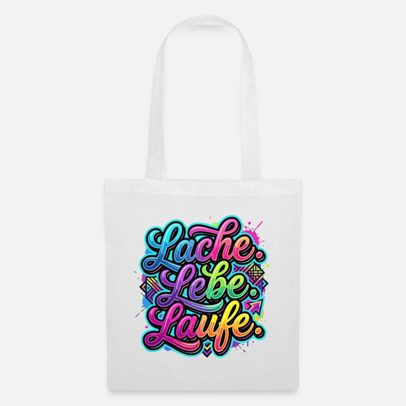 Laugh Live Run Graffiti - Tote Bag - white