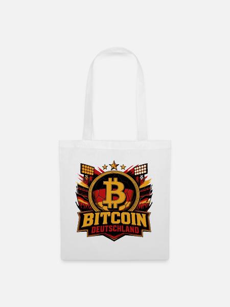Bitcoin Deutschland Fußball Krypto - Stoffbeutel - Weiß