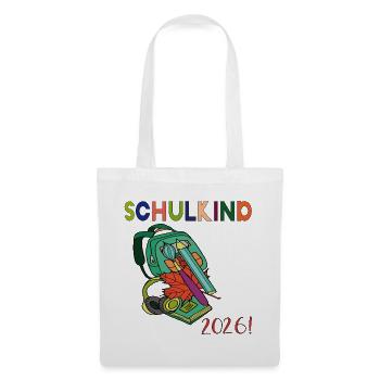 Schulkind 2026: - Stoffbeutel - Weiß - Vorne