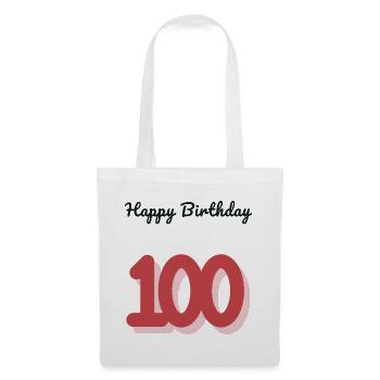 100. 100 JAHRE. 100-JÄHRIGES JUBILÄUM. GEBURTSTAG 100 - Stoffbeutel - Weiß - Vorne