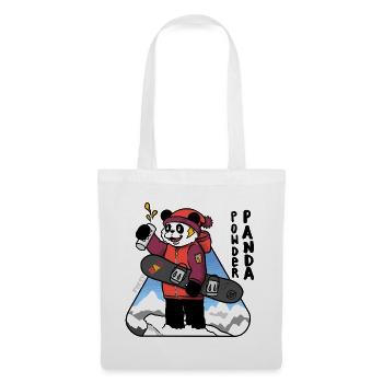 Bold Comic Powder Panda Snowboard-Kunst - Stoffbeutel - Weiß - Vorne