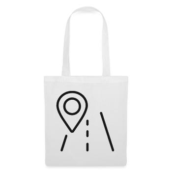 GPS-Straßennavigationslinien-Symbol - Stoffbeutel - Weiß - Vorne
