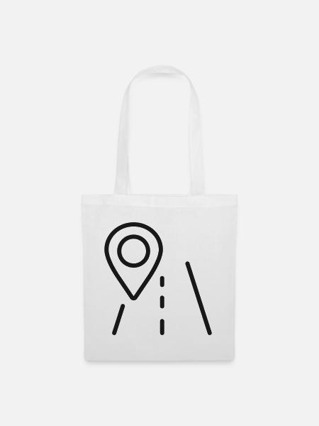 GPS-Straßennavigationslinien-Symbol - Stoffbeutel - Weiß