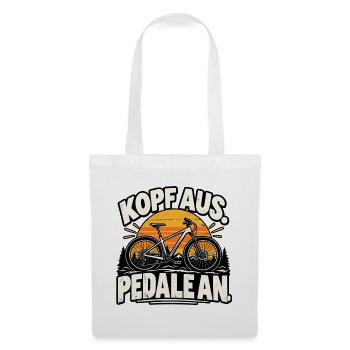   Kopf aus. Pedale an Biker Geschenk - Stoffbeutel - Weiß - Vorne