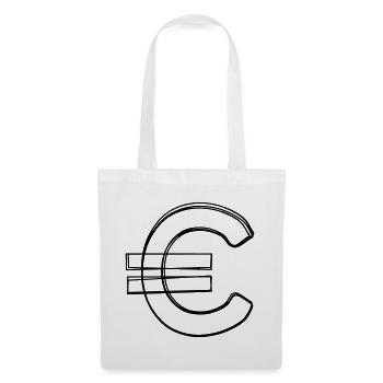 Eurozeichen handgezeichnet - Stoffbeutel - Weiß - Vorne
