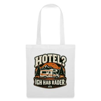 Hotel? Ich hab Räder. Camping Vanlife - Stoffbeutel - Weiß - Vorne