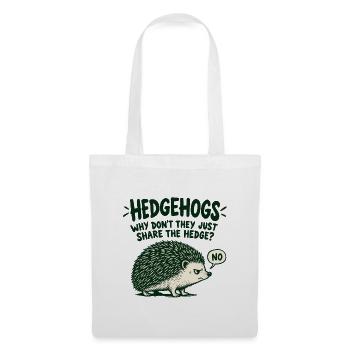 Igel und Hecke – trockener Tierwitz - Stoffbeutel - Weiß - Vorne