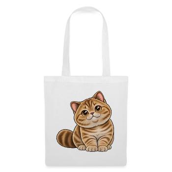 Britisch Kurzhaar Golden Tabby Kawaii Style - Stoffbeutel - Weiß - Vorne