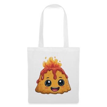 Kawaii Feuerpudding Vulkan - Stoffbeutel - Weiß - Vorne