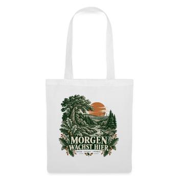 Morgen wächst hier – Waldlandschaft - Stoffbeutel - Weiß - Vorne