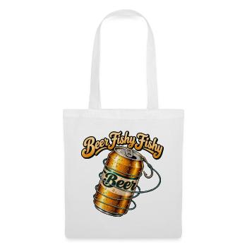 Beer Fishy Fishy Keg Design - Stoffbeutel - Weiß - Vorne