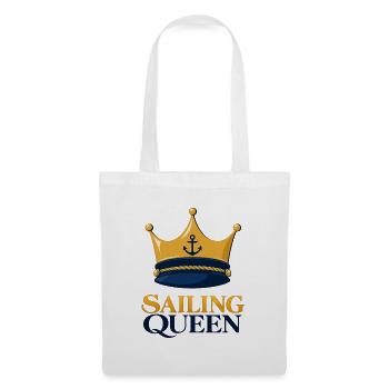 Sailing Queen – Seglerin mit Krone - Stoffbeutel - Weiß - Vorne