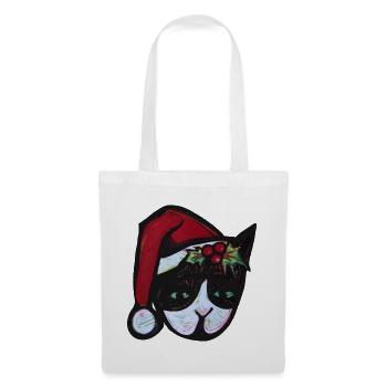 Panda-Weihnachtsmann-Stechpalmenmaske - Stoffbeutel - Weiß - Vorne