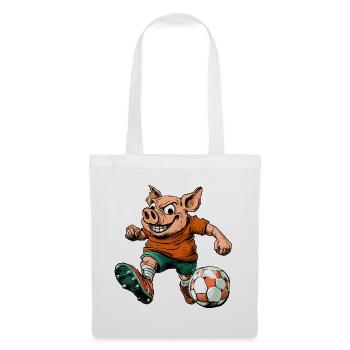 Schweine Fussball - Stoffbeutel - Weiß - Vorne