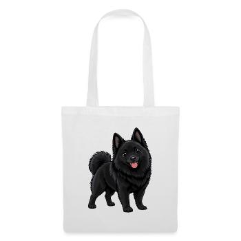 Schipperke Kawaii Style – Süßer kleiner Hund - Stoffbeutel - Weiß - Vorne