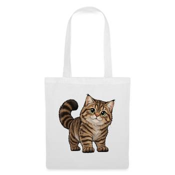 Schottische Wildkatze Kawaii Style - Stoffbeutel - Weiß - Vorne