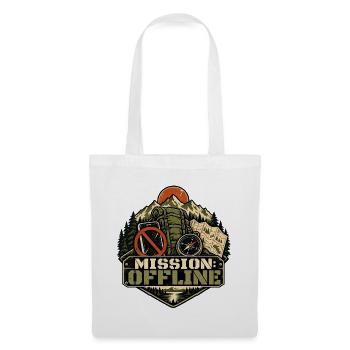 Mission: Offline – Outdoor-Auszeit - Stoffbeutel - Weiß - Vorne