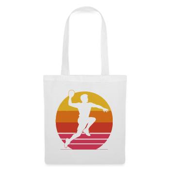 Handballer Sprungwurf – 70er 80er Retro Look - Stoffbeutel - Weiß - Vorne
