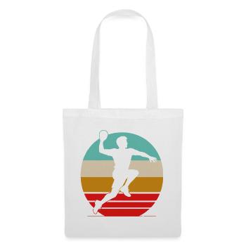 Retro Handball Shirt – Vintage Sonnenuntergang - Stoffbeutel - Weiß - Vorne