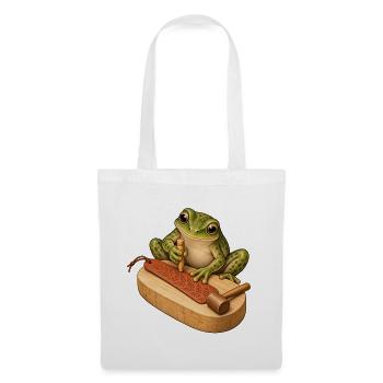 Frosch prägt ein Leder-Lesezeichen - Stoffbeutel - Weiß - Vorne