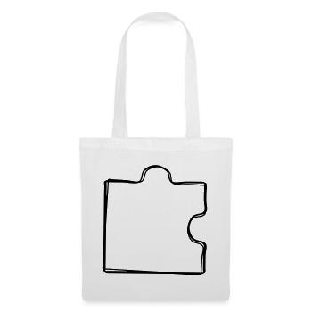 Puzzleteil handgezeichnet - Stoffbeutel - Weiß - Vorne