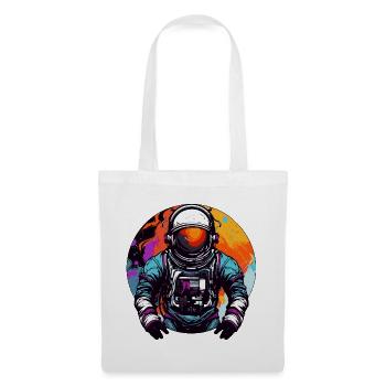 Astronaut im Weltall Bunt - Stoffbeutel - Weiß - Vorne
