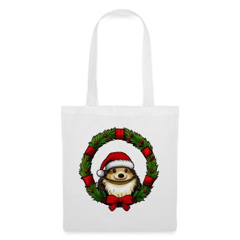 Igel Christmas - Stoffbeutel - Weiß - Vorne