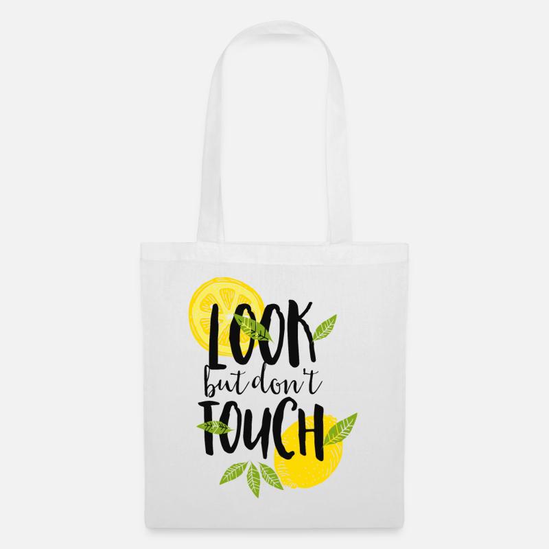 Look but don´t touch-Schauen aber nicht anfassen - Stoffbeutel - Weiß