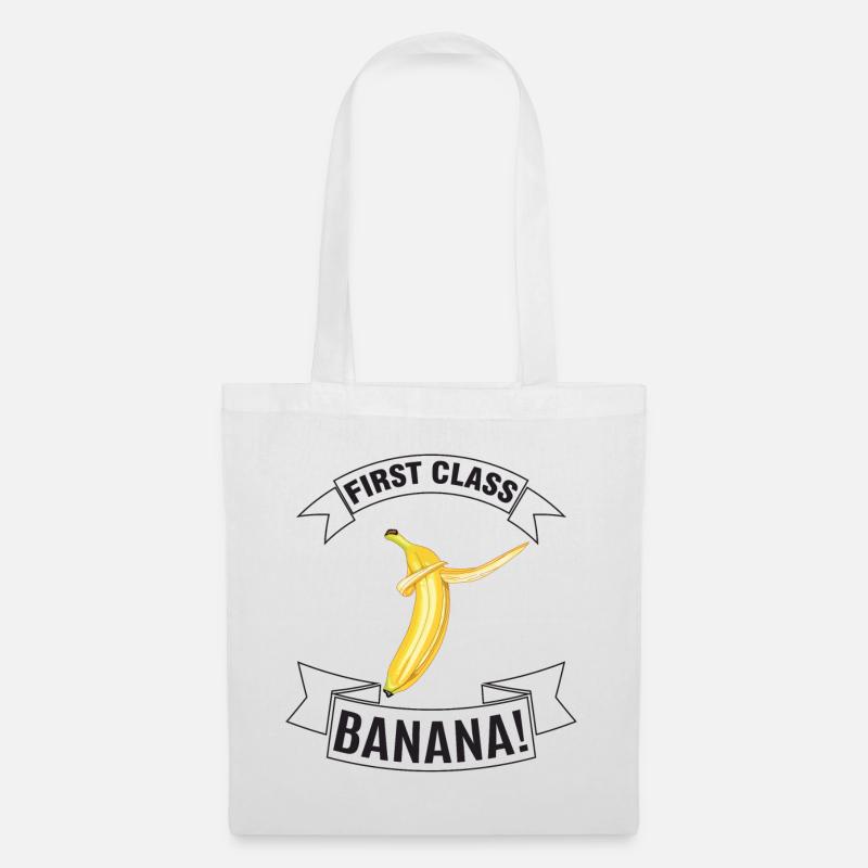 Statement: First class Banana - Color - Stoffbeutel - Weiß