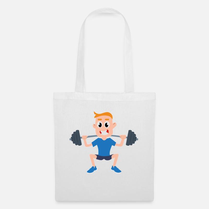 Gewichtheber Fitness Junge Gain Comic Geschenkidee - Stoffbeutel - Weiß