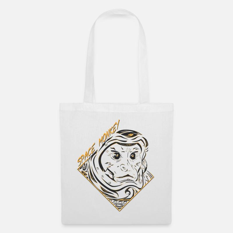 Space Monkey (GOLD) - Stoffbeutel - Weiß