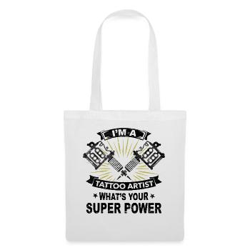 Supermacht, Tattoo, Geschenk, Job, Haut, Farbe - Stoffbeutel - Weiß - Vorne