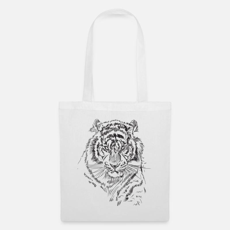 Tiger - Stoffbeutel - Weiß