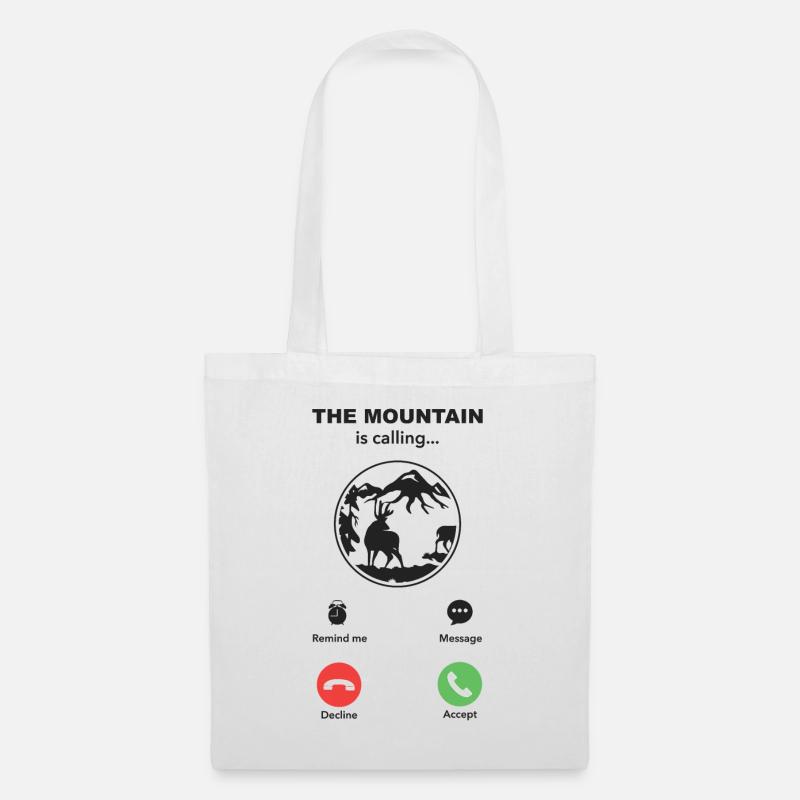 the mountain is calling - Stoffbeutel - Weiß
