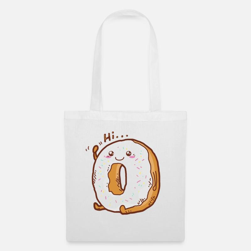 Donut Kawaii - Stoffbeutel - Weiß