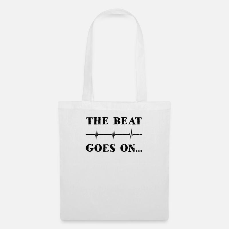 Herzinfarkt Der Beat geht auf Geschenk - Stoffbeutel - Weiß