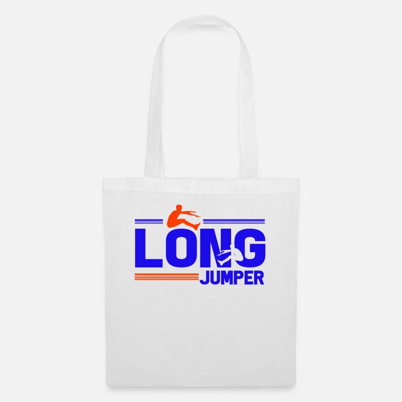 Weitspringer Weitsprung Dreisprung Geschenk Idee - Stoffbeutel - Weiß