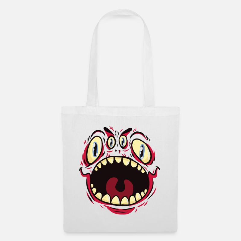 Monster Gesicht - Stoffbeutel - Weiß