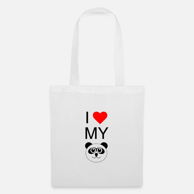i love Panda - Stoffbeutel - Weiß